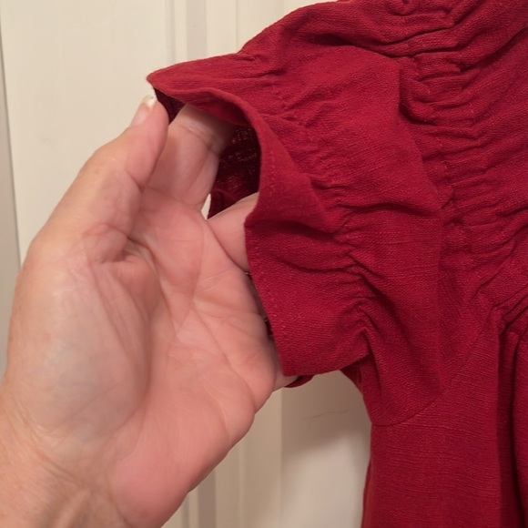 NWT Lost + Wander short sleeve Linen blend one piece Pantsuit women’s sz L Red - Picture 9 of 15